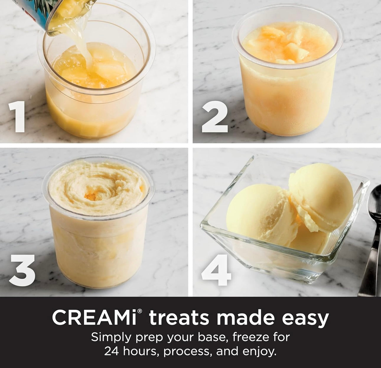 Ninja NC301 CREAMi Ice Cream Maker, for Gelato, Mix-ins, Milkshakes, Sorbet, Smoothie Bowls & More, 7 One-Touch Programs, with (2) Pint Containers & Lids, Compact Size, Perfect for Kids, Silver