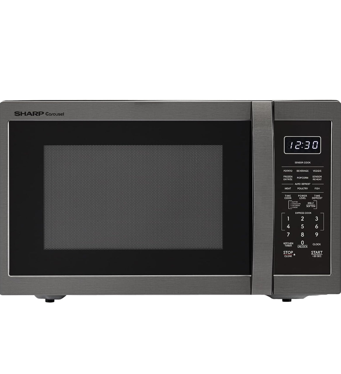 Sharp SMC1452KH 1.4 cu. ft. Black Stainless Steel Countertop Microwave Oven
Removable 12.4" Carousel Turntable