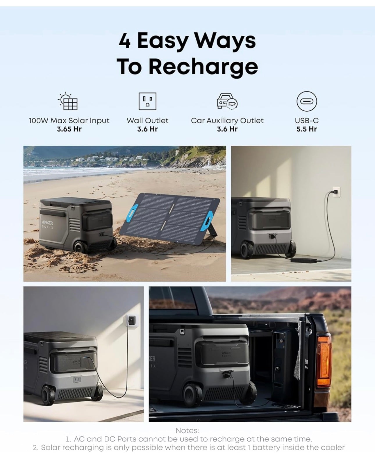 Anker SOLIX EverFrost 2 40L Cooler, 42 qt Electric Cooler with 288Wh Battery - Only 1 Battery Included