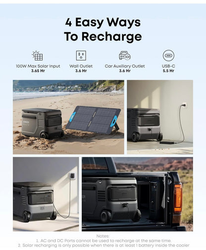 Anker SOLIX EverFrost 2 40L Koeler, 42 qt Elektriese Koeler met 288Wh Battery - Slegs 1 Battery Ingesluit