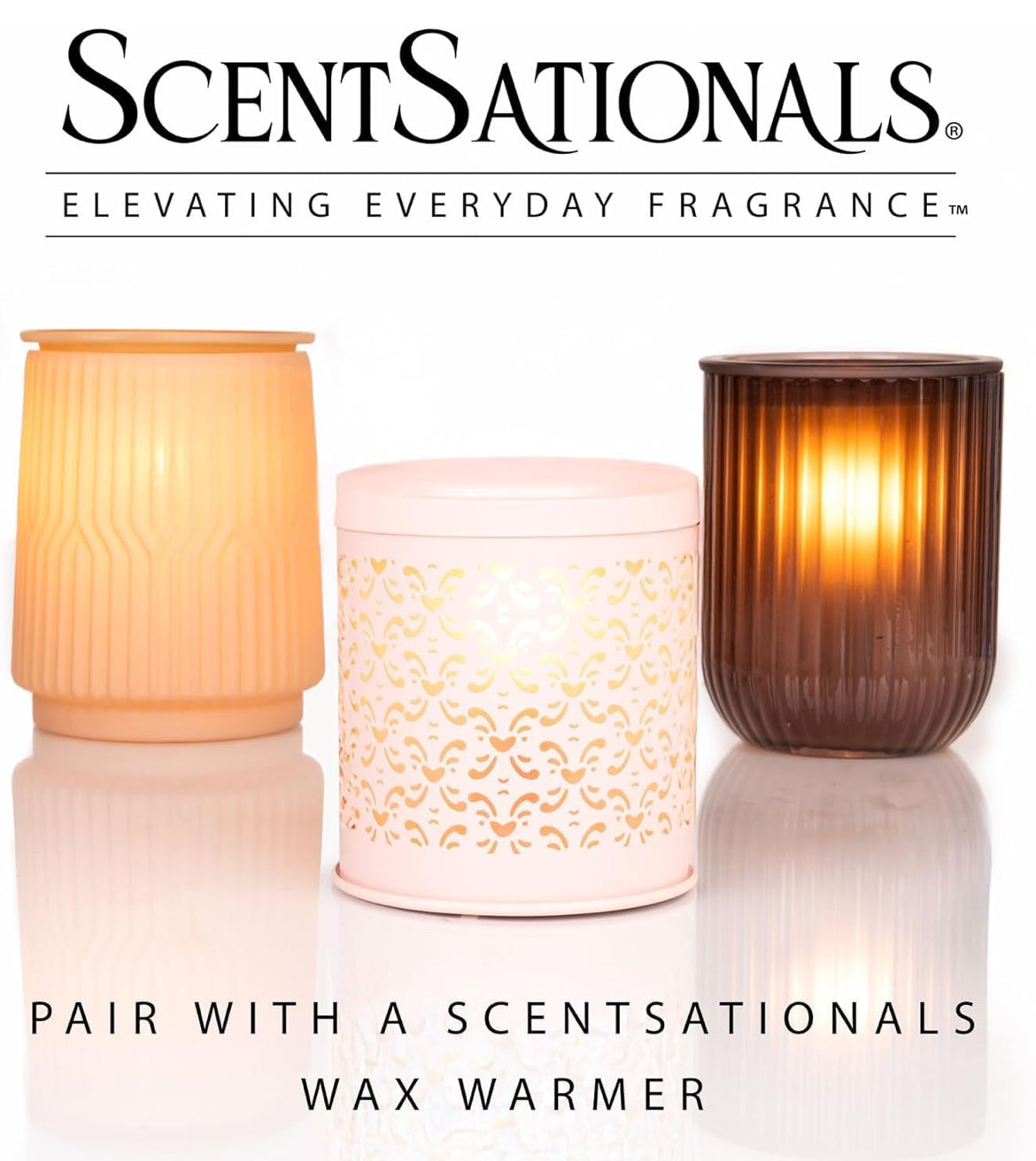 Scentsationals Christmas Wax Melts Long Lasting, Strong Scent - Eucalyptus Snow, Frosted Cranberry, No Place Like Home, & Whipped Peppermint Cream - 10oz