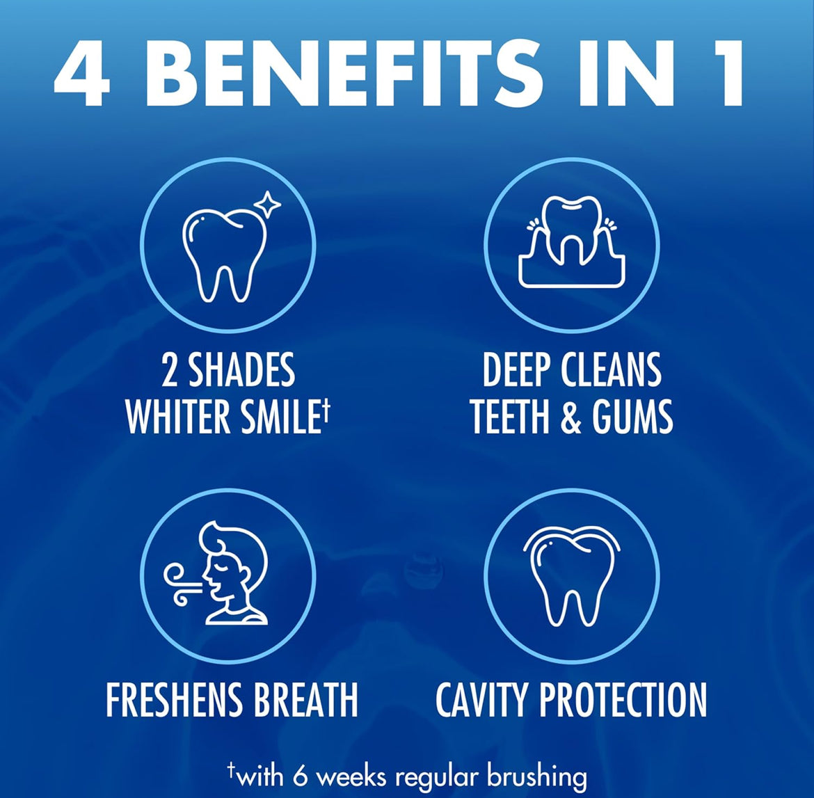 ARM & HAMMER Advance White Toothpaste Stain Defense, Fluoride - Clean Mint Flavor, 6.0 Oz (Pack of 4)
