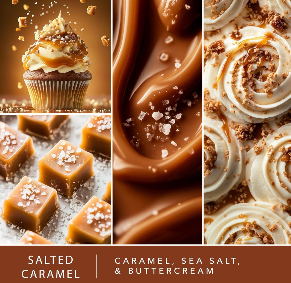 Scentsationals Wax Melts Strong Scent - Salted Caramel Buttercream - Long Lasting Scented Melts for Warmers, 10oz (Pack of 4)