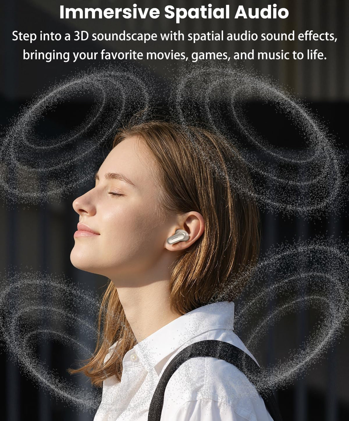 NC20 Pro Active Noise Cancelling Wireless Earbuds with Smart Touch Screen, LDAC Hi-Res Audio, Stereo Bass, 6 Mics AI Call Ear Buds, 80H Playtime, IPX8 Waterproof (Champagne)