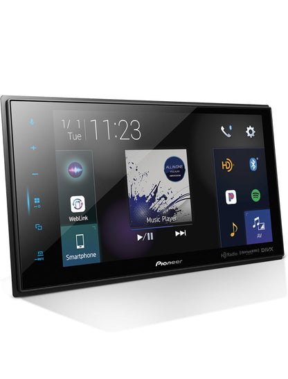 Pioneer 8" Capacitive Touchscreen Modular Chassis Car StereoDigital Multimedia Receiver, Wired Apple CarPlay & Android Auto, Alexa, Bluetooth, Backup Camera, FLAC, Hi-Volt RCA