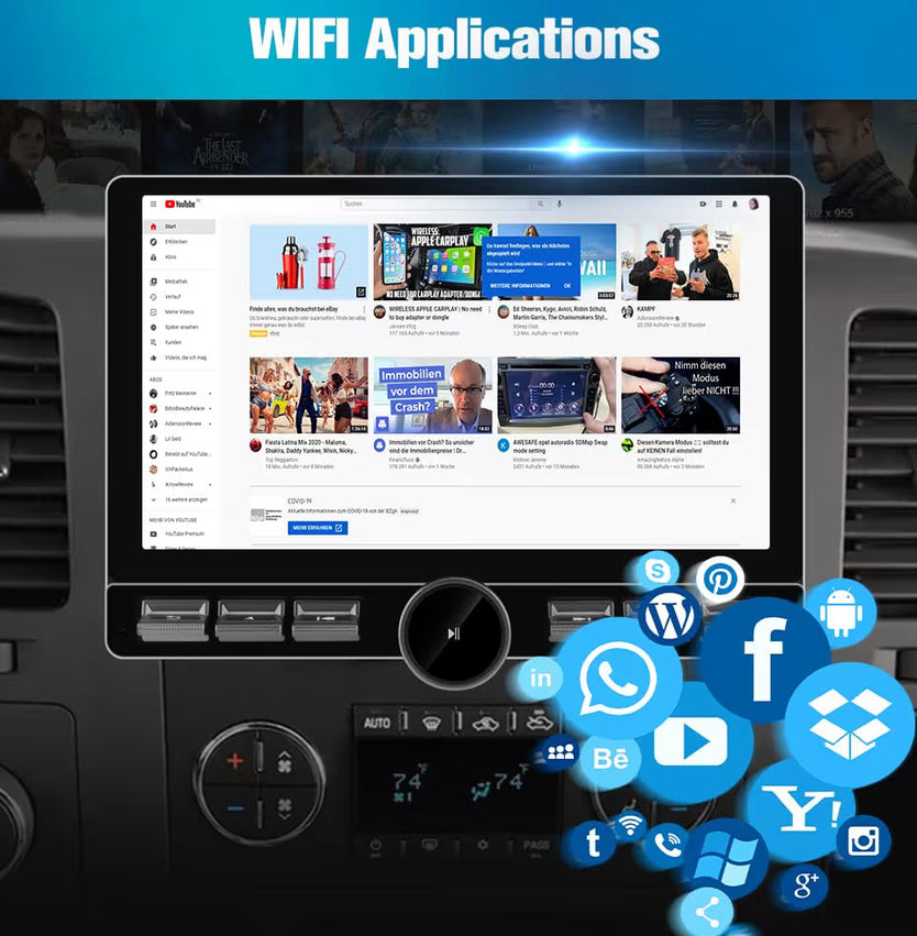 10.6" Car Stereo Qualcomm 8-Core w/ CarPlay Android Auto for 2007-2013 - Chevy Silverado, Tahoe, Equinox GMC Sierra Yukon