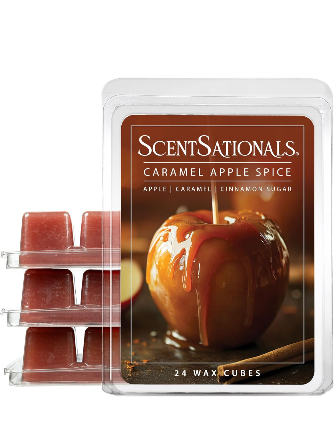 Scentsationals Wax Melts, Wax Cubes Strong Scent - Harvest Core Collection 2 Caramel Apple Spice - Long Lasting Scented - 10oz (PACK OF 4)