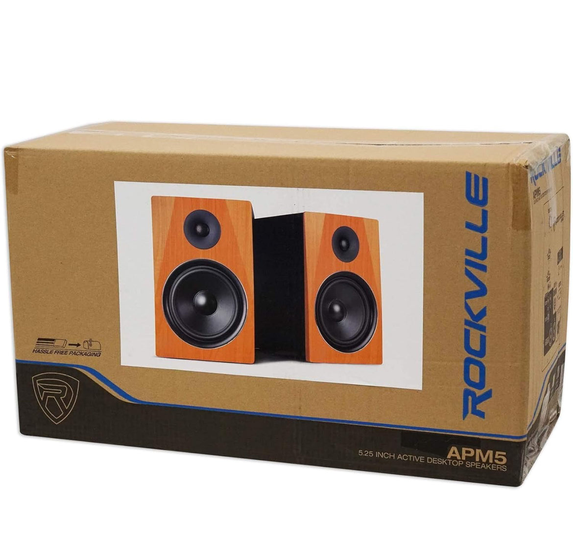 Rockville Pair APM5C 5.25" 2-Way 250W Powered USB Studio Monitors and Stands+Pads