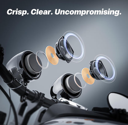 Motorcycle Speakers Bluetooth 4 Inch Waterproof Radio Audio System
100W Amplifier, Remote Control, AUX USB SD FM Radio, Fits 7/8"–1-1/4" bar for Motorcycle ATV 12 Volt Vehicles