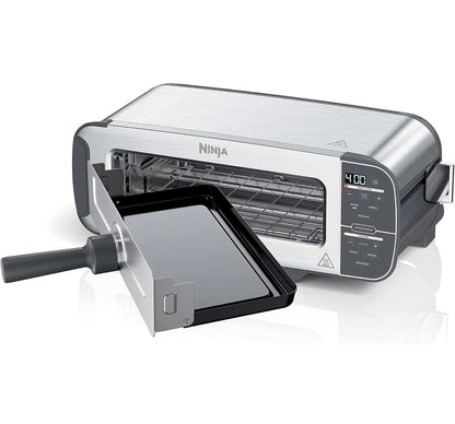 Ninja ST101 Foodi 2-in-1-omslaanrooster, 2-sny-kapasiteit, kompakte rooster-oond 1500 Watt, vlekvrye staal - 6 funksies