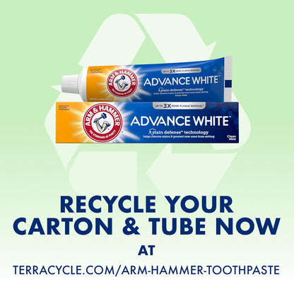 ARM & HAMMER Advance White Toothpaste Stain Defense, Fluoride - Clean Mint Flavor, 6.0 Oz (Pack of 4)