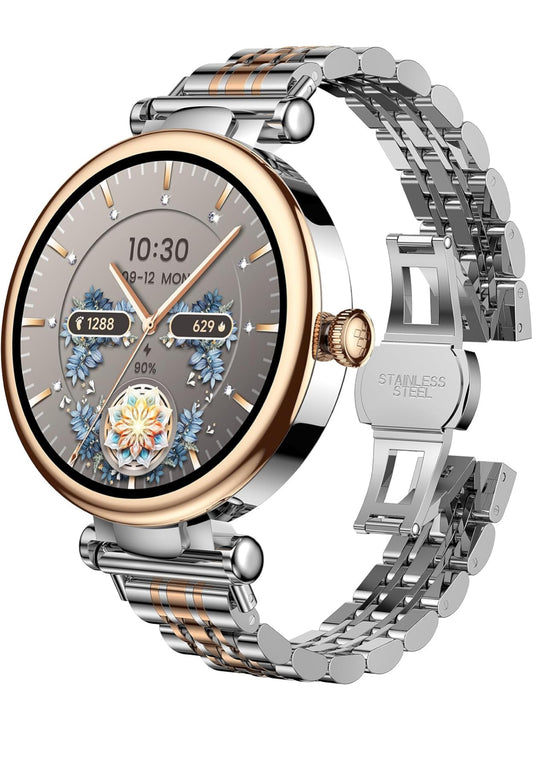 Smart Watch 1.32" HD Color Screen, Health Tracker w/ Sleep Monitor, Waterproof, Bluetooth (Stainless Steel)