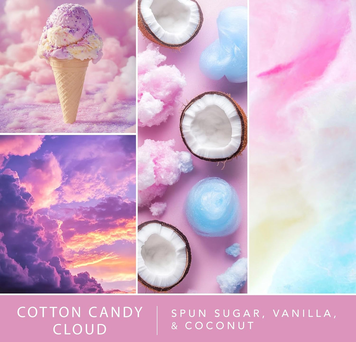 Scentsationals Wax Melts, Wax Cubes Strong Scent - Cotton Candy Cloud - Long Lasting Scented - 10oz (PACK OF 4)