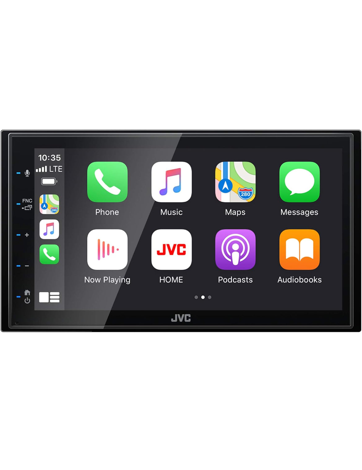 JVC KW-M56BT Apple CarPlay Android Auto Multimedia Speler met 6.8" Kapasitiewe Raakskerm, Bluetooth Oudio en Handsfree Oproepe, MP3 Speler, Dubbel DIN, 13-Band EQ, SiriusXM, AM/FM Motorradio