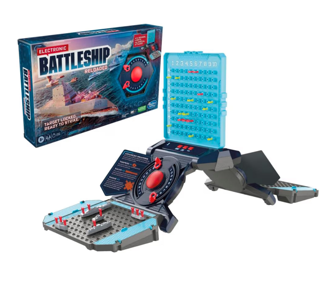 Hasbro Gaming Electronic Battleship Reloaded Board Game - Naval Combat Strategy Game with Sounds, Lights, Special Attacks