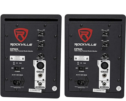 Rockville 2 DPM5B Dubbel Aangedrewe 5.25" 300w Aktiewe Opnameateljee Monitors+Pads
