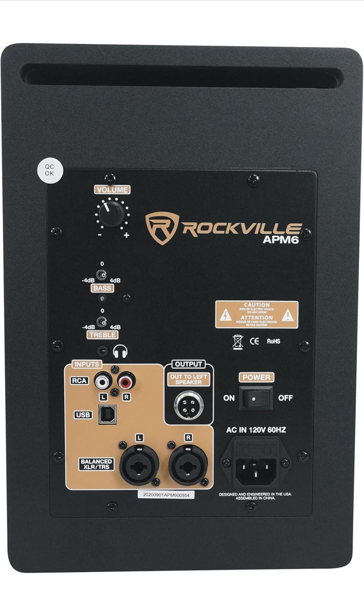 Rockville Pair APM6C 6.5" 2-Way 350W Powered USB Studio Monitor Speakers+Pads