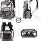 Girls Clear Backpack,2 PCS Large Backpacks Set,Heavy Duty Bookbag Stadium Approved Daypack Transparent Women Bag See Through Daypack for Kids Elementary Middle School Students Teens Sport Black
