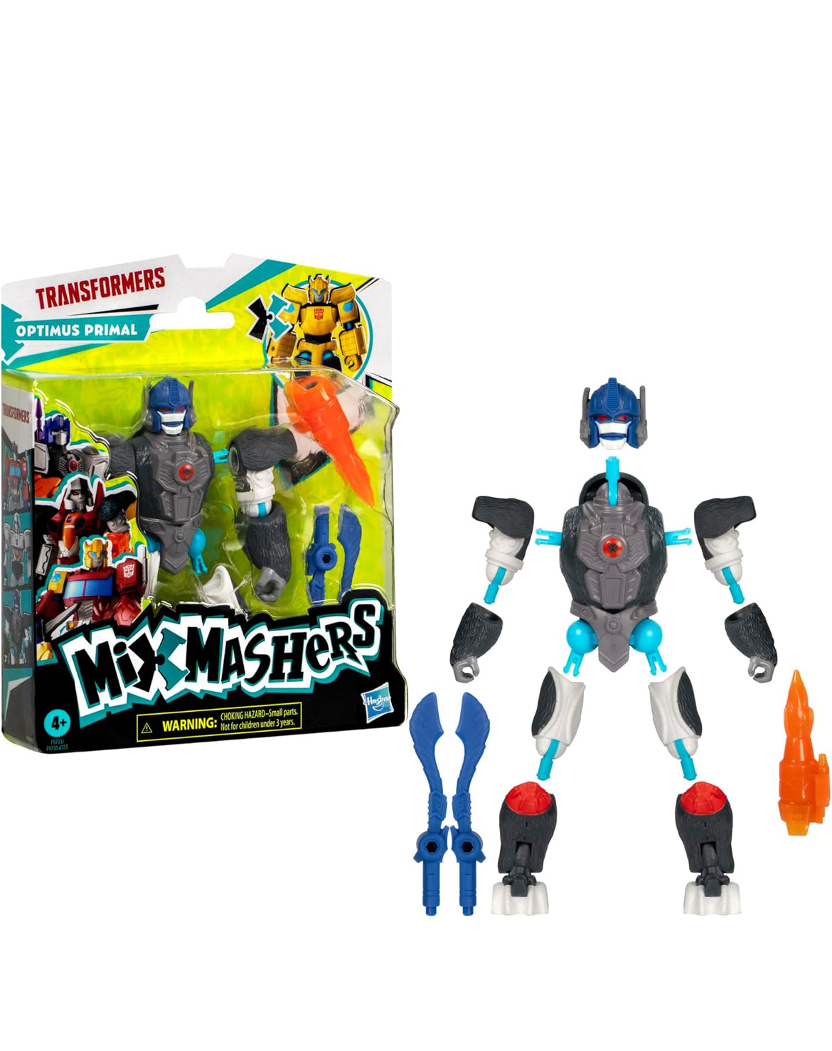 Transformers MixMashers Optimus Primal Custom Mix-and-Match Action Figure & Accessories, 5-Inch-Scale (12 cm) Robot Toys for Kids Ages 4+
