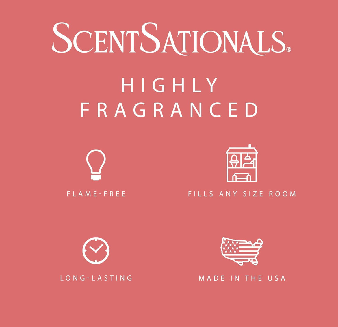 Scentsationals Wax Melts, Wax Cubes Strong Scent - Fruit Collection Watermelon Sugar - Long Lasting Scented Wax Melts for Warmer - 10oz (Pack of 4)