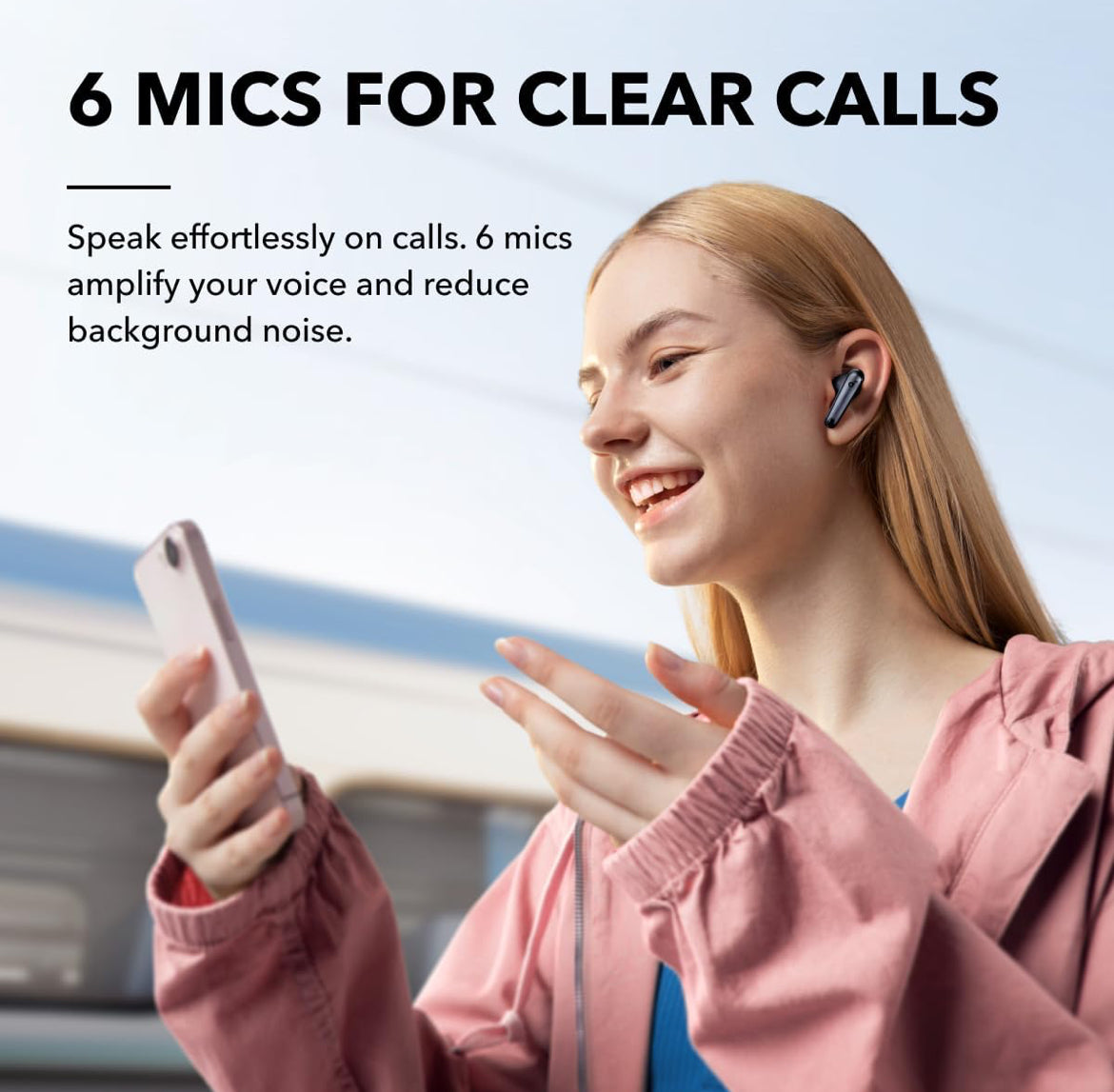 Soundcore by Anker Liberty 4 NC Wireless Earbuds, 98.5% Noise Reduction, Adaptive Noise Cancelling to Ears and Environment, Hi-Res Sound, 50H Battery, Wireless Charging, Bluetooth 5.3