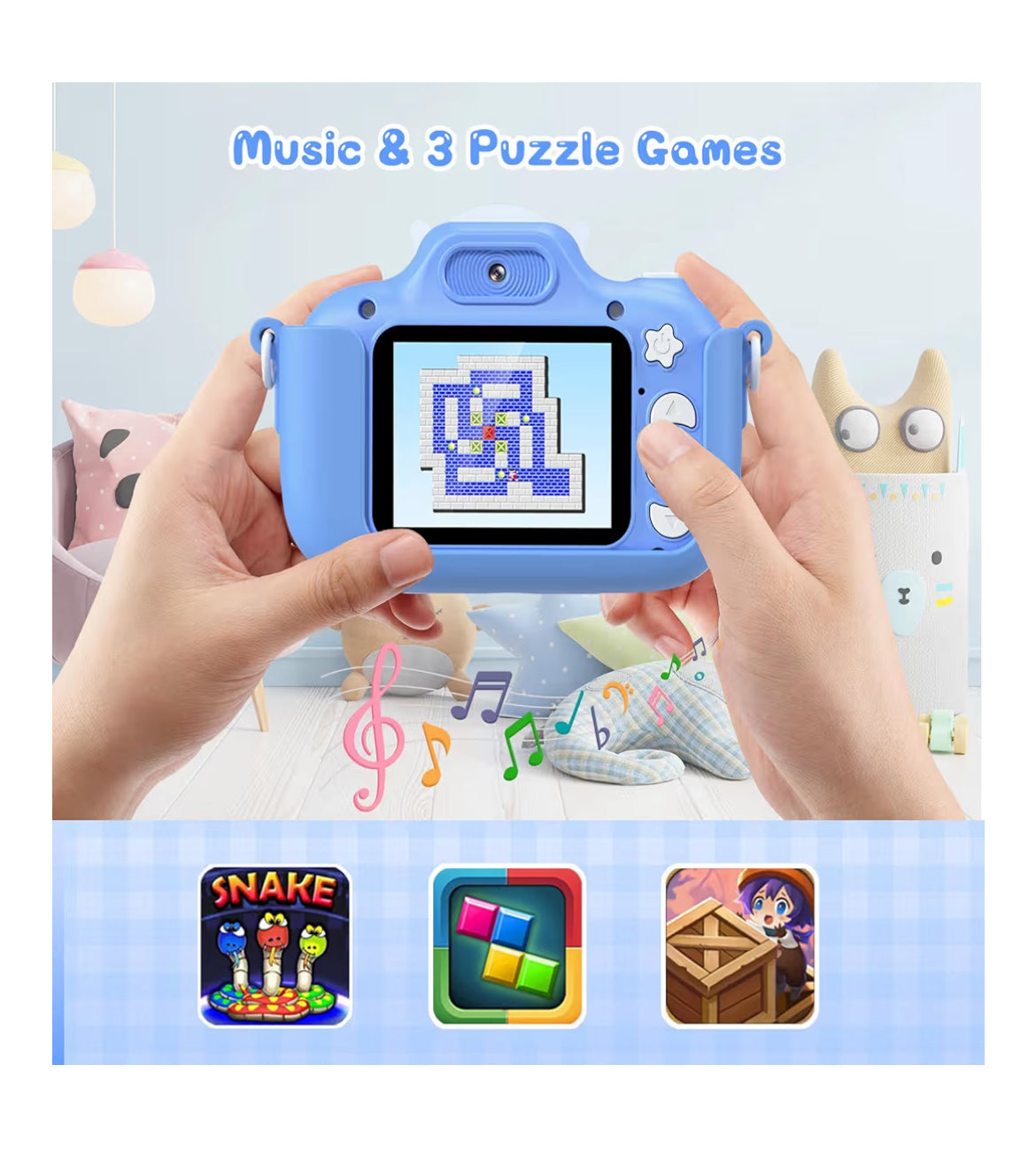 Kids Selfie Camera 20 MP HD 1080P IPS Screen Dual Digital Toy w/ 32Gb Card - (Blue)