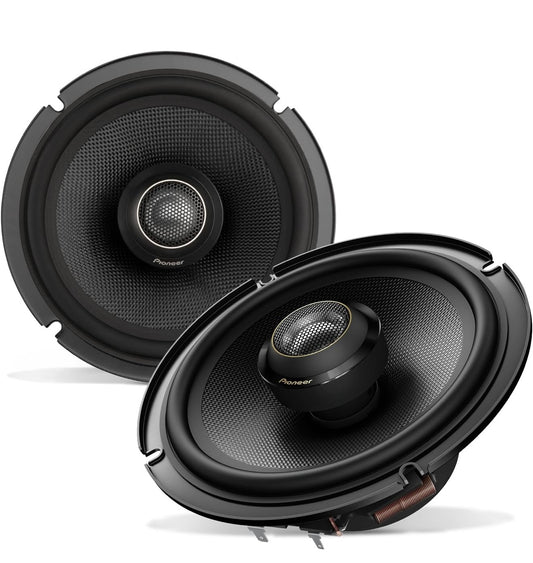 Pioneer TS-Z65F, 2-rigting 6.5 DUIM Koaksiale Karluidsprekers, Volreeks, Oop & Gladde Klankgehalte, Maklike Installasie en Verbeterde Basrespons - Swart