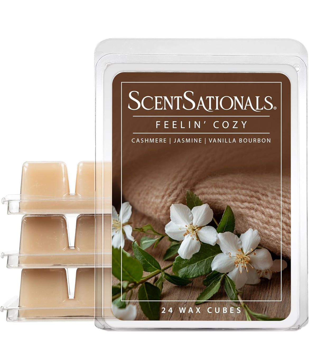 Scentsationals Wax Melts Strong Scent - Feelin' Cozy - Long Lasting Scented Melts for Warmers, 10oz (Pack of 4)