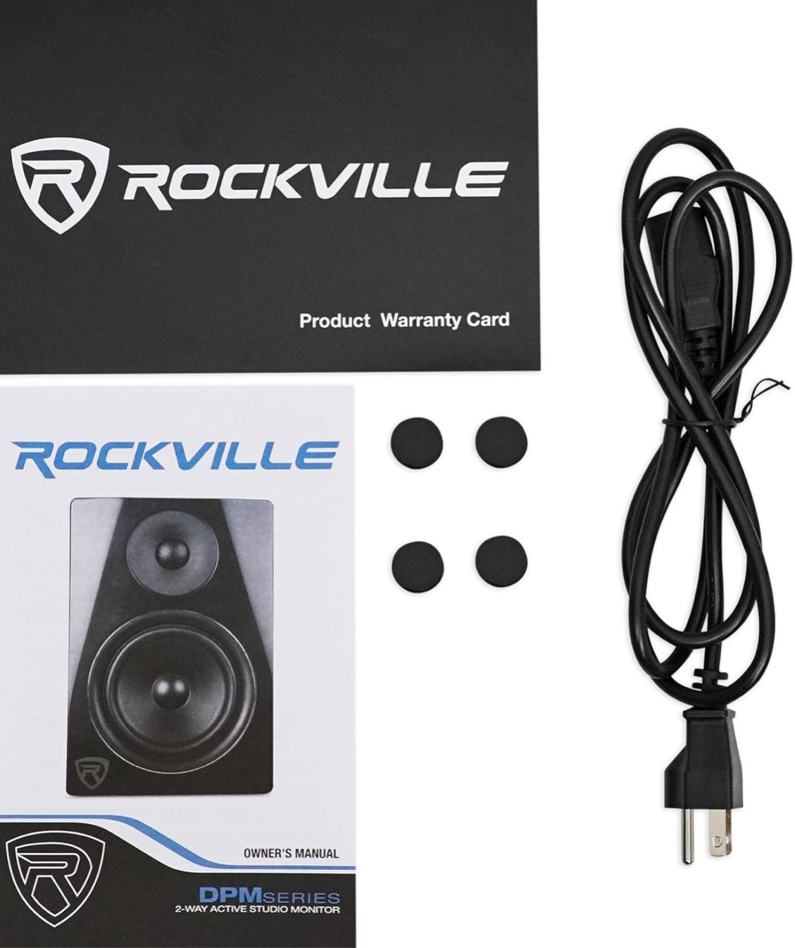 Rockville (2) DPM5W Dual Powered 5.25" 300w Active Studio Monitors+Stands+Pads