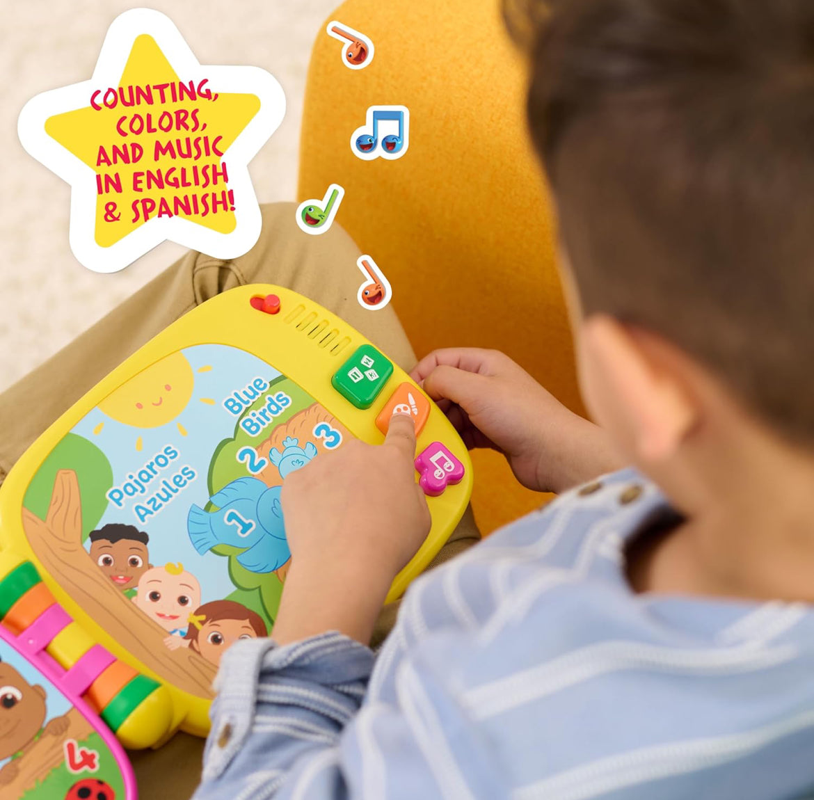 CoComelon Spanish Learning Book, 3 Interactive Modes, Over 50 Phrases and Songs, Counting, Colors, Kids Toys for Ages 18 Month by Just Play
