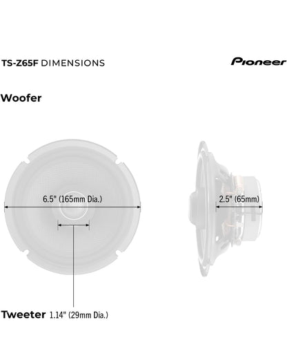 Pioneer Z-Series TS-Z65F 6.5" 2-Way Coaxial Car Speakers 330W Max
Audiophile Upgrade, Premium Speakers, Balanced Sound + Smooth Treble, Add an Amplifier for Optimal Performance