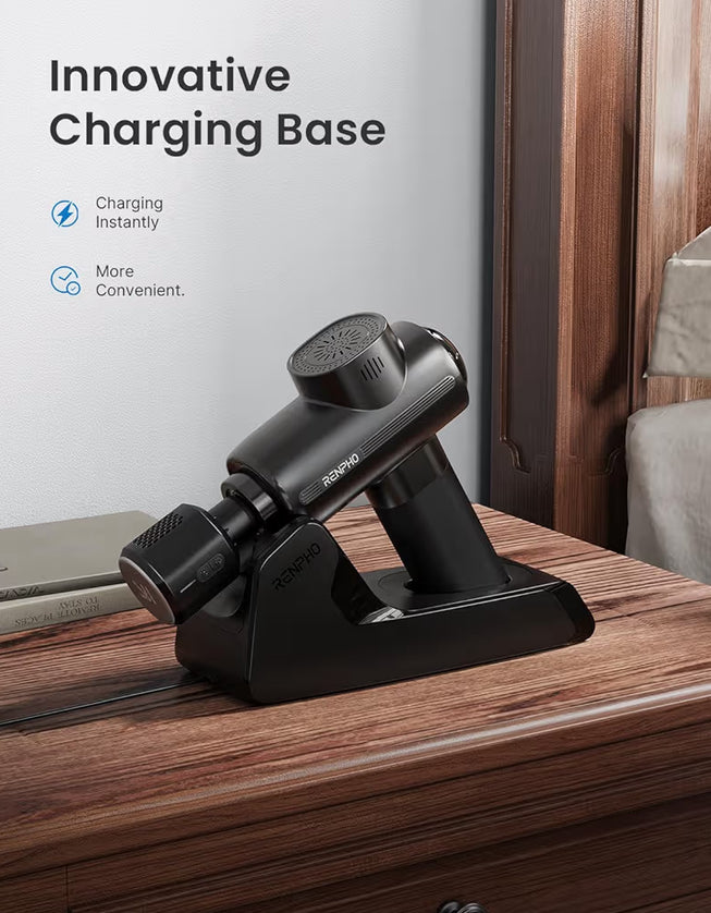 Massage Gun Deep Tissue with Charging Stand, Back Massager Heat and Cold Head, Percussion Body Muscle - Active Thermacool Deluxe
