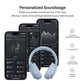 HT3 Hybrid Noise Cancelling Headphones, 90H Battery Life Over Ear Bluetooth 6.0 Foldable Headset, AI Voice Assistant - Blue