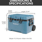 Igloo Trailmate 52Qt Wheeled Cooler, Insulated Hard Shell Ice Chest - Modern Blue