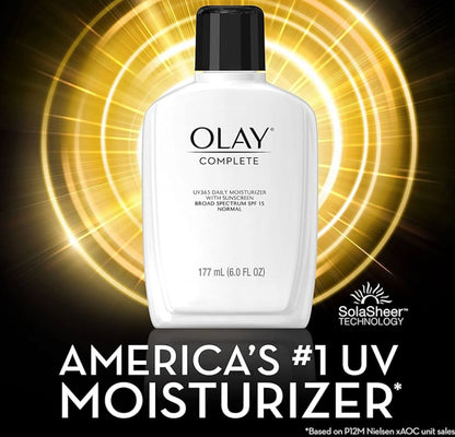 Olay Gesigbevogtiger, Volledig met Sonskerm SPF 15, Daaglikse Gesigsbeskerming teen die Son - Vitamien C, E, en Niasinamied - 6 Oz (2 Pak)