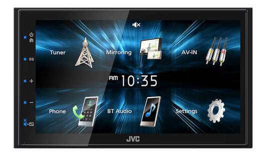 JVC KW-M150BT Bluetooth Motorradio-Ontvanger met USB-poort – 6.75" Raakskerm – AM/FM Radio – MP3 Speler Dubbel DIN – 13-Band EQ (Swart)