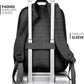 26L Backpack for School, College, and Travel: Corduroy Bookbag with 8 Compartments - Black