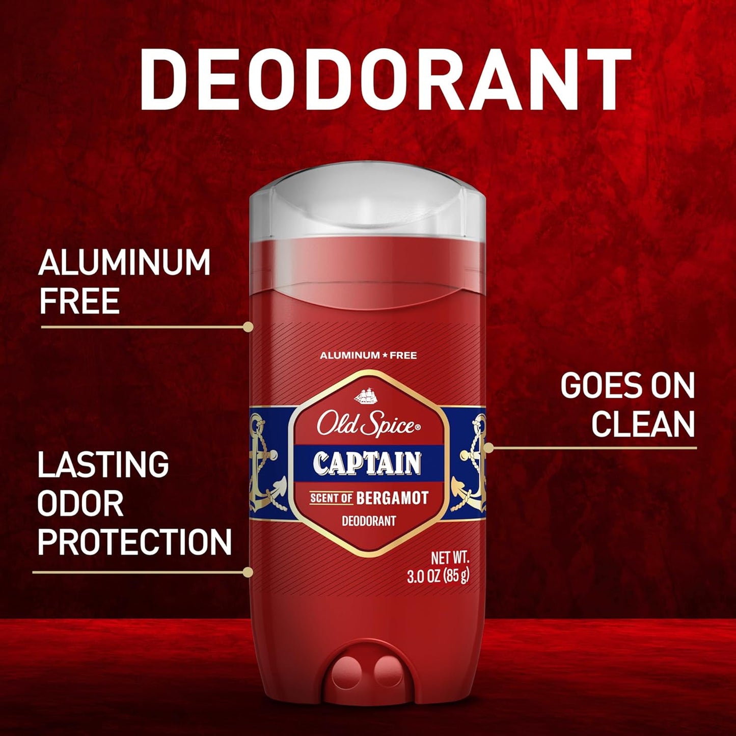 Old Spice Aluminum Free Deodorant for Men, 24/7 Odor Protection, 24/7 Freshness & Lasting Scent - BERGAMOT (Pack of 2)
