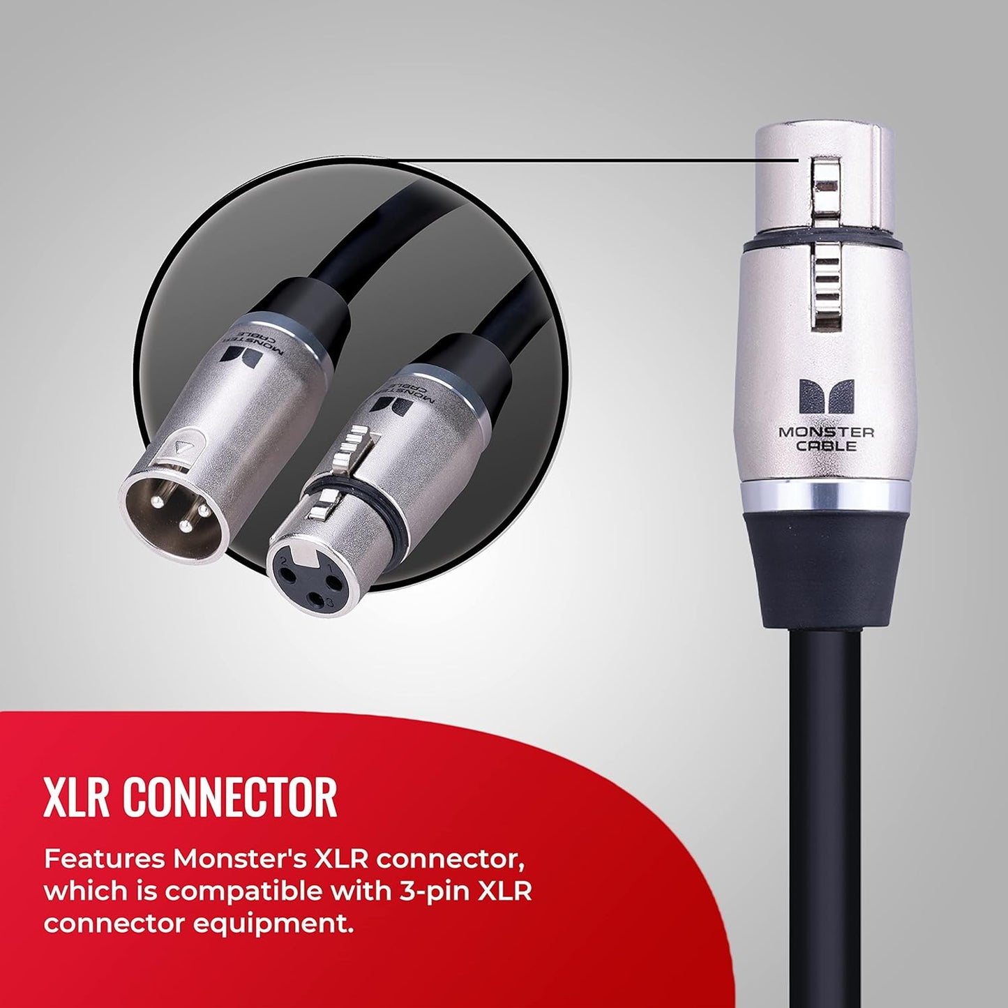 Monster Cable Prolink Performer 600 – 50ft XLR Microphone Cable with Microfiber Dielectric and Duraflex Jacket