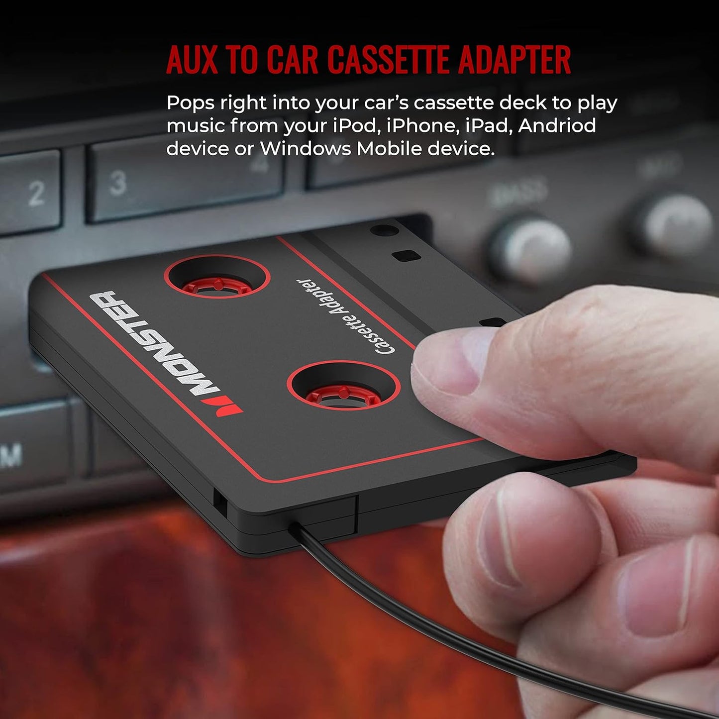 Monster iCarPlay Cassette Adapter 800 for iPod and iPhone