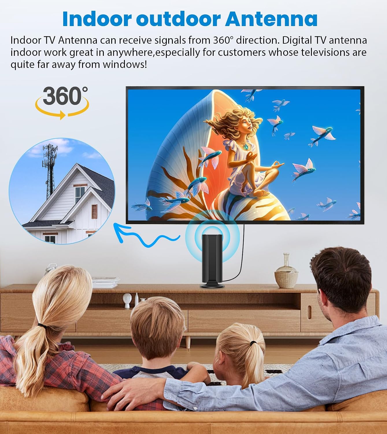 2026 TV-antenna vir Smart TV, 5000+ myl reikafstand sterkste digitale HD TV-antenna
