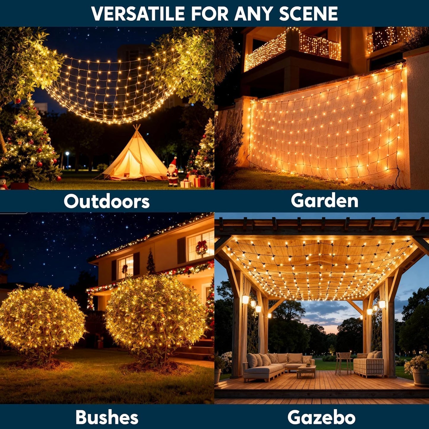 Christmas Net Lights,150 CT Warm White for Indoor & Outdoor Decorations