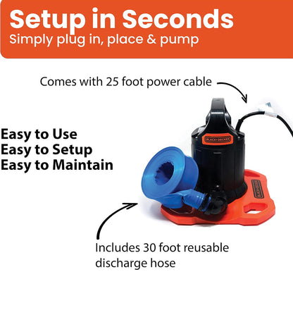BLACK+DECKER Swembadseilpomp, 1500 GPH Handmatig