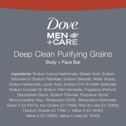 Dove Men+Care Men's Bar Soap More Moisturizing Than Bar Soap Deep Clean Effectively Washes Away Bacteria (Pack of 6)