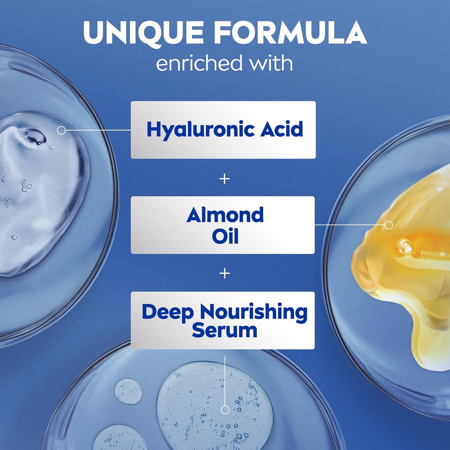 NIVEA Essentially Enriched Body Lotion for Very Dry Skin with Hyaluronic Acid, Almond Oil and Deep Nourishing Serum, 72-Hour Body Moisturizer, 16.9 Fl Oz Pump Bottle - 3pk
