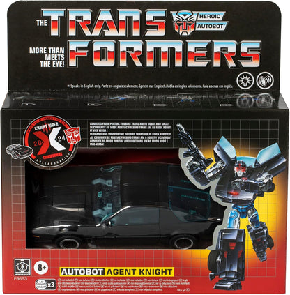 Transformers Collaborative Knight Rider x Toy, Autobot Agent Knight 6.5-inch Action Figure (8+)
