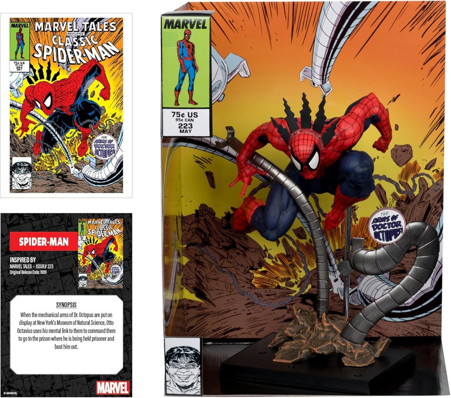 McFarlane Toys- Marvel Spider-Man Scale Collectible with Scene & Comic (Marvel Tales)