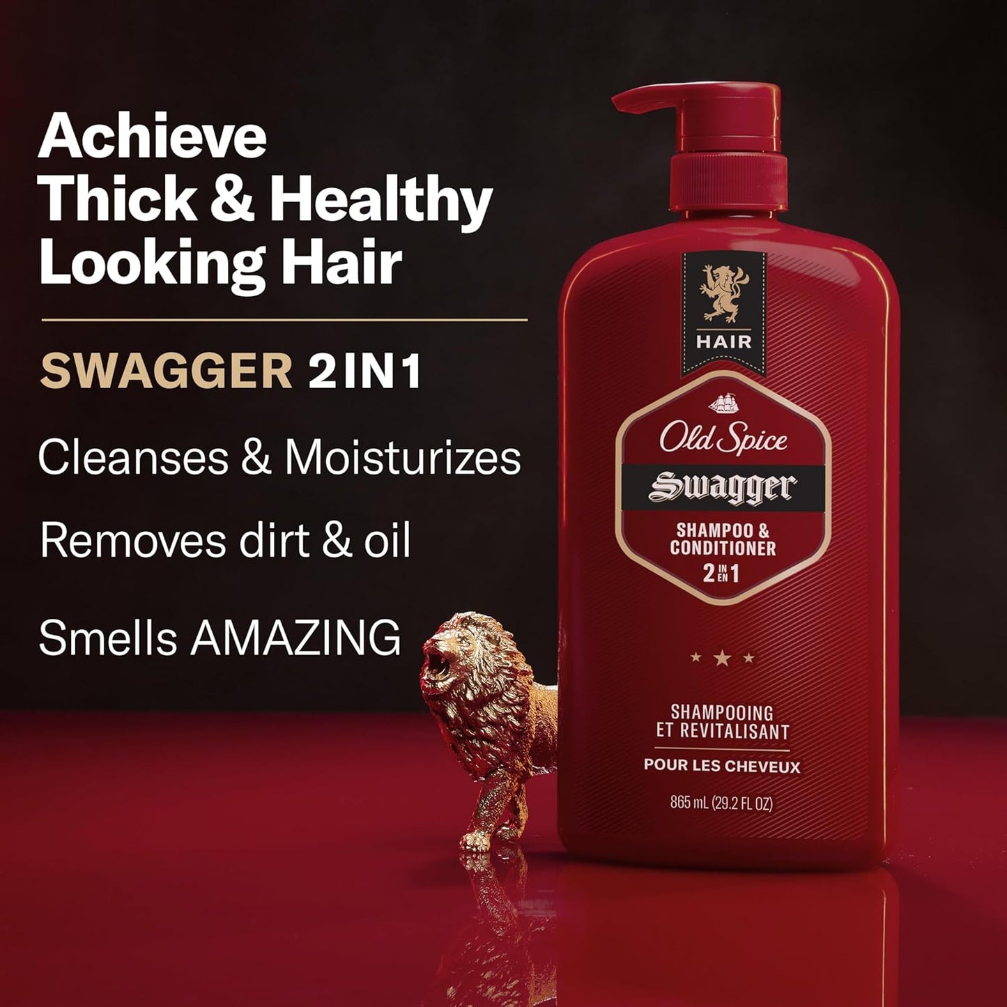 Old Spice Men's 2-in-1 Shampoo and Conditioner - Swagger Cedarwood Lime Scent (Twin Pack)