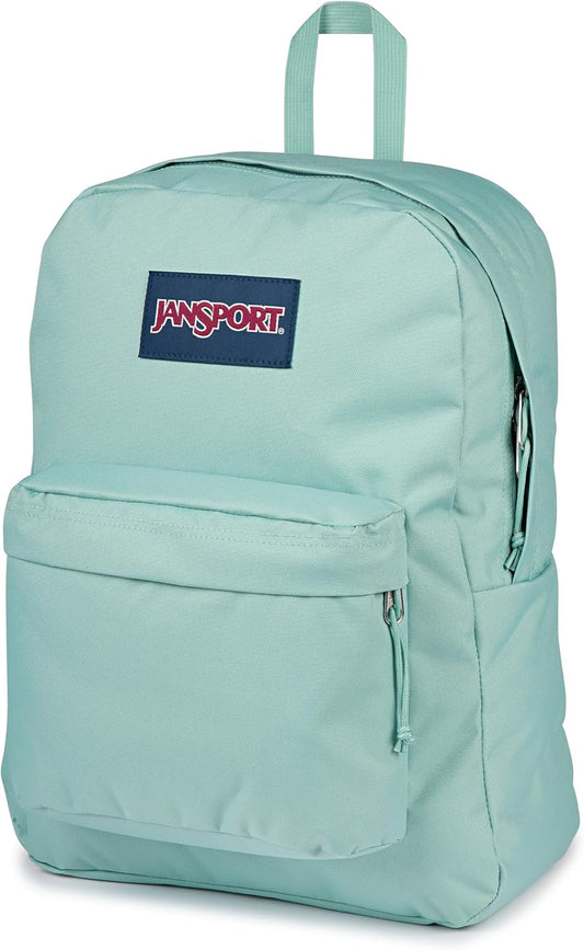 JanSport SuperBreak One Rugsak - Duursame, Liggewig Sak met 1 Hoofkompartement, Voorste Nutssak met Ingeboude Organiseerder, Premium Rugsak, Verbleikte Salie