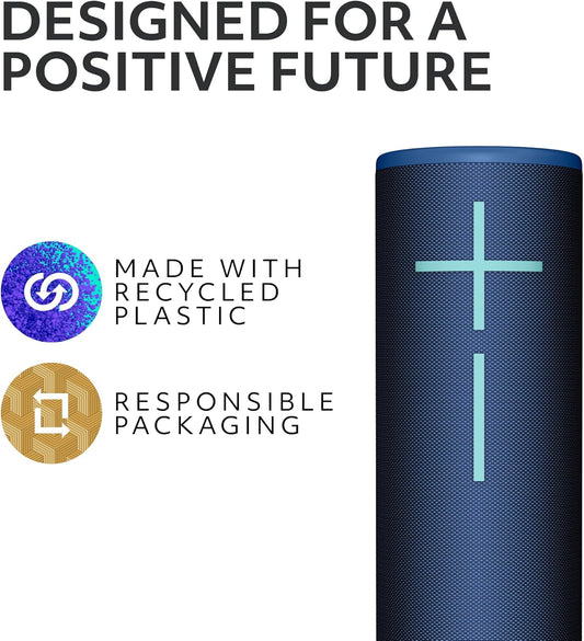 Ultimate Ears Boom 4 Draagbare Waterdigte Bluetooth-luidspreker met 360-grade Meeslepende Klank, Buitelug-drywende Luidspreker, 15-uur Battery, 147ft Bereik - Blou
